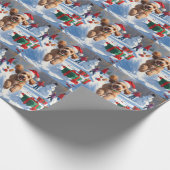 Papier Cadeau Cockapoo courant dans la neige avec un chapeau de (Coin)