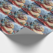 Papier Cadeau Cockapoo Dog in Sledge Let it Neige Christmas (Coin)