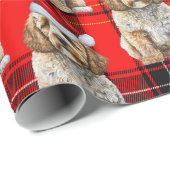Papier Cadeau Cockapoo Père Noël Chien de Noël (Coin rond)