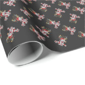 Papier Cadeau Cockapoo Reinbeer pour Noël (Coin rond)