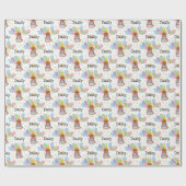 Papier Cadeau Cockapoo rouge Cavapoo Chien Anniversaire (Plat)