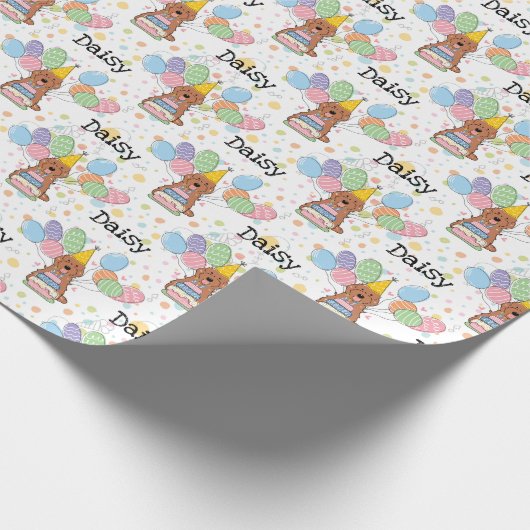 Papier Cadeau Cockapoo rouge Cavapoo Chien Anniversaire (Coin)