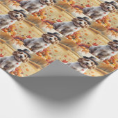 Papier Cadeau Cockapou À L'Automne Laisse Thanksgiving Art (Coin)