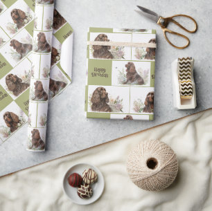Papier Cadeau Cocker au chocolat espagnol Anniversaire