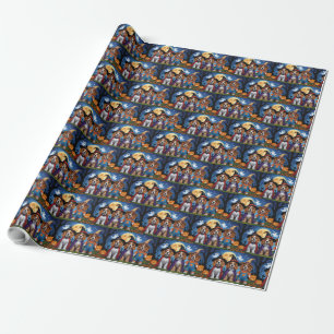 Papier Cadeau Cocker Chiens espagnols Citrouille Halloween Funny
