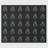 Papier Cadeau Cocker noir (Plat)