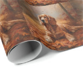 Papier Cadeau Cocker Spaniel à l'automne Feuilles automne Inspir (Coin rond)