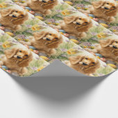 Papier Cadeau Cocker Spaniel avec œufs de Pâques de vacances (Coin)