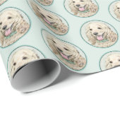 Papier Cadeau Cocker Spaniel Buff Peinture - Art Chien original (Coin rond)