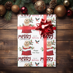 Papier Cadeau Cocker Spaniel Chien chiot dans le sac cadeau de N