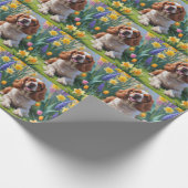 Papier Cadeau Cocker Spaniel Chien Fleurs de printemps de chien (Coin)