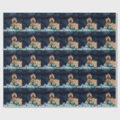 Papier Cadeau Cocker Spaniel Chien Halloween Camion La nuit de l (Plat)