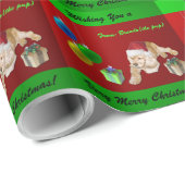 Papier Cadeau Cocker Spaniel Christmas (Coin rond)