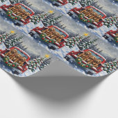 Papier Cadeau Cocker Spaniel Christmas Red Truck Holiday (Coin)