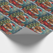 Papier Cadeau Cocker Spaniel Christmas Santa Bag Adventure (Coin)