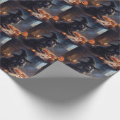 Papier Cadeau Cocker Spaniel Citrouilles Halloween effrayant (Coin)