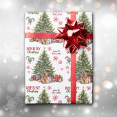 Papier Cadeau Cocker Spaniel Dog Holiday Tree