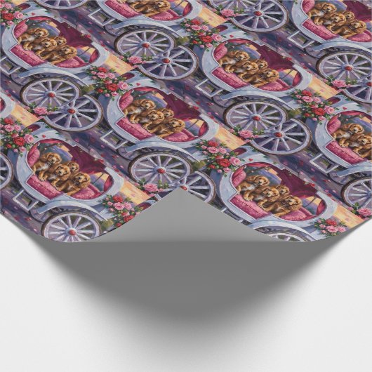 Papier Cadeau Cocker Spaniel Dog Valentine's Day  (Coin)