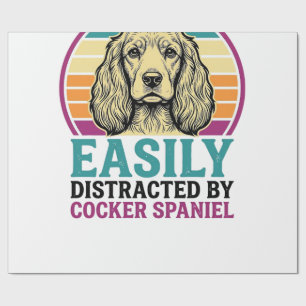 Papier Cadeau Cocker Spaniel Facilement Distrait Vintage Chemise