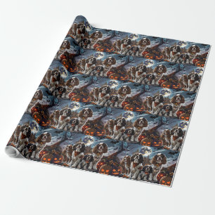 Papier Cadeau Cocker Spaniel Halloween Épouvantable