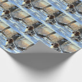 Papier Cadeau Cocker Spaniel Laisser Neige Noël (Coin)