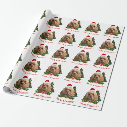 Papier Cadeau Cocker spaniel Noël (Déroulé)