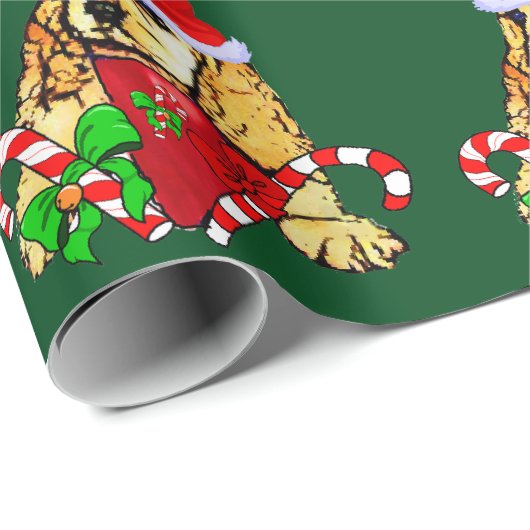 Papier Cadeau Cocker Spaniel Puppy Noël (Coin rond)