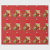 Papier Cadeau Cocker Spaniel Puppy Noël (Plat)