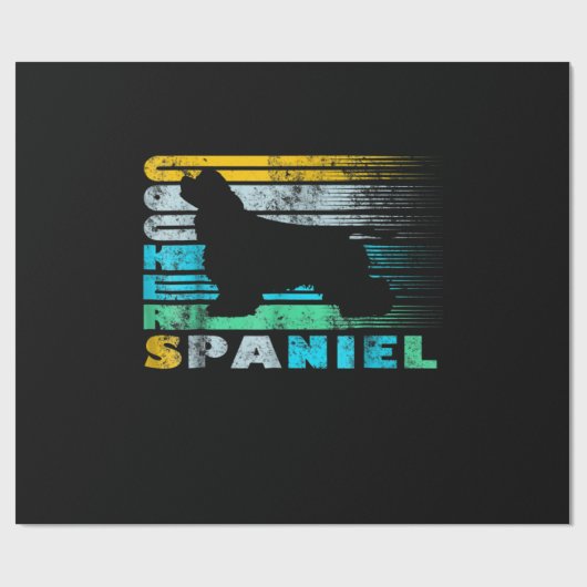 Papier Cadeau Cocker Spaniel| Retro Black Cocker Spaniel (Plat)