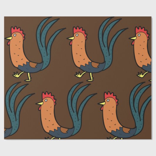 Papier Cadeau Cockerel (Plat)