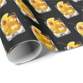 Papier Cadeau Cocktail à l'ancienne/noir (Coin rond)