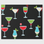 Papier Cadeau Cocktail Black tendance Fête Noël (Plat)