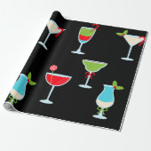 Papier Cadeau Cocktail Black tendance Fête Noël (Déroulé)