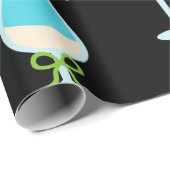 Papier Cadeau Cocktail Black tendance Fête Noël (Coin rond)