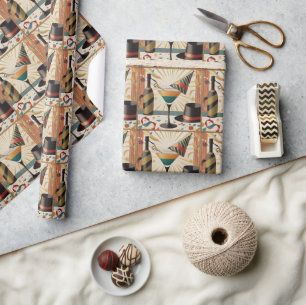 Papier Cadeau Cocktail de milieu de siècle - Nouvel An