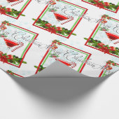 Papier Cadeau Cocktail de Noël Aquarelle Art (Coin)