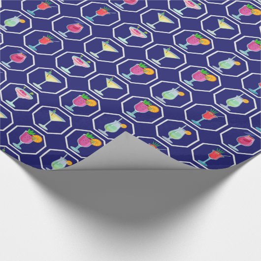 Papier Cadeau Cocktail Pattern Wrapping Paper (Coin)