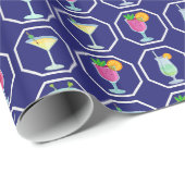Papier Cadeau Cocktail Pattern Wrapping Paper (Coin rond)