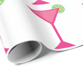 Papier Cadeau Cocktail rose avec chaux (Coin rond)