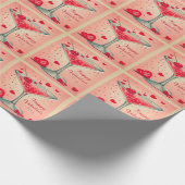Papier Cadeau Cocktail Valentine Martini du milieu du siècle (Coin)