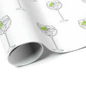 Papier Cadeau Cocktails à la chaux sur blanc (Coin rond)