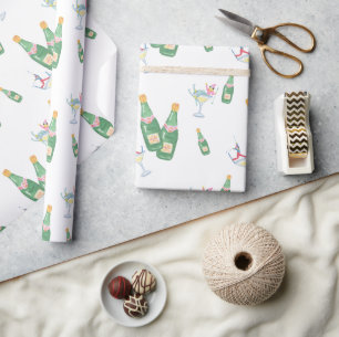 Papier Cadeau Cocktails Apres-Ski Aquarelle