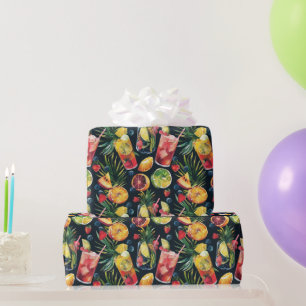 Papier Cadeau Cocktails Colorés