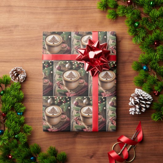 Papier Cadeau Coco Chaud de Noël Avec Design Arbre (Cadeau de vacances)
