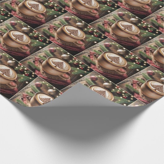 Papier Cadeau Coco Chaud de Noël Avec Design Arbre (Coin)