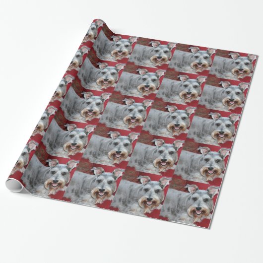 Papier Cadeau Cocos, le mini schnauzer, enveloppe de cadeau (Déroulé)