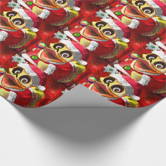 Papier Cadeau Cocos Père Noël mignon en caoutchouc (Coin)