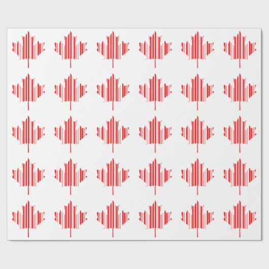 Papier Cadeau CODE BARRE MAPLE LEAF CANADA Motif de code barre (Plat)