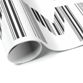 Papier Cadeau Code-barres de la lettre M Premier motif de code-b (Coin rond)