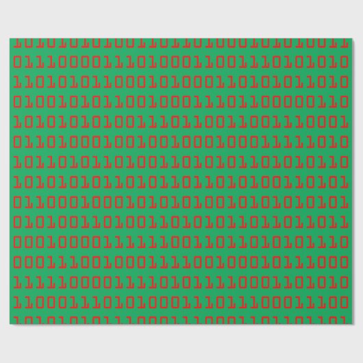 Papier Cadeau code binaire d'ordinateur Noël-orienté (Plat)